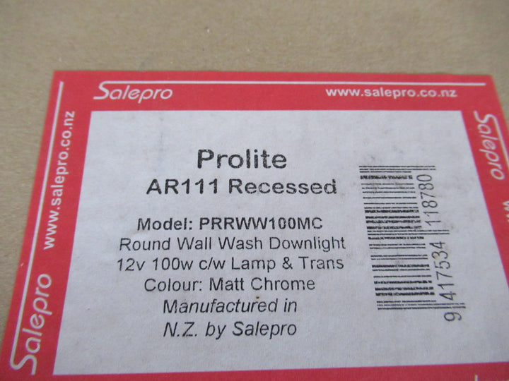 Matt Chrome Prolite AR111 Recessed with  Transformer Model No SP105M 12V 100W