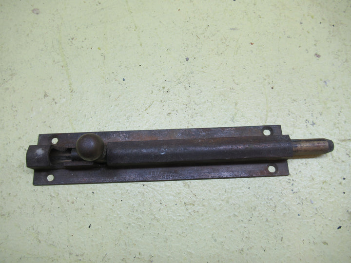 Vintage Antique Bronze Slider Bolt with Ball Thumb Slide 153L x 30W