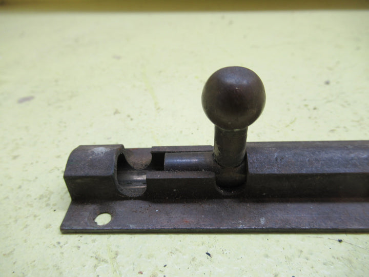 Vintage Antique Bronze Slider Bolt with Ball Thumb Slide 153L x 30W