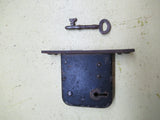 Vintage Security Bolt Lock with Key 122L x 22W/Body 70H x 78D x 17W.