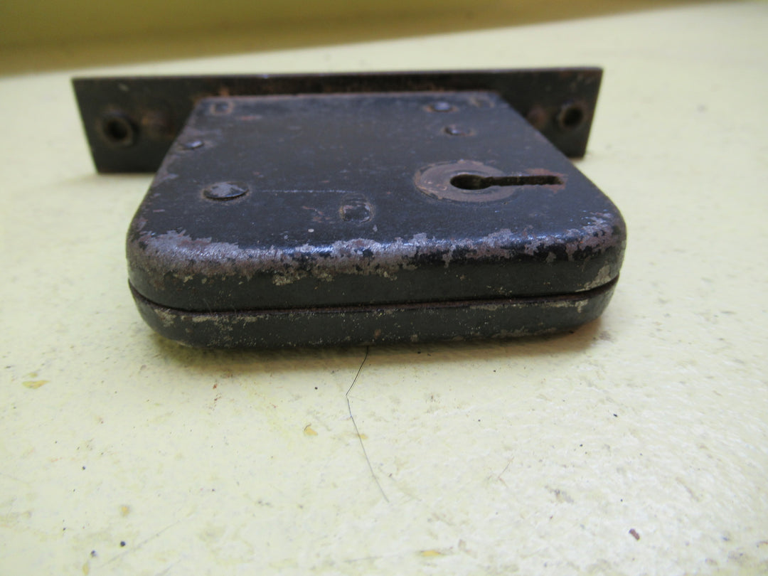 Vintage Security Bolt Lock with Key 122L x 22W/Body 70H x 78D x 17W.