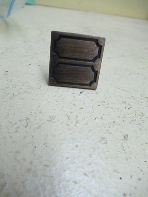 2 Sheild Antiqe Bronze Square Pull Knob 30SQ x 18H