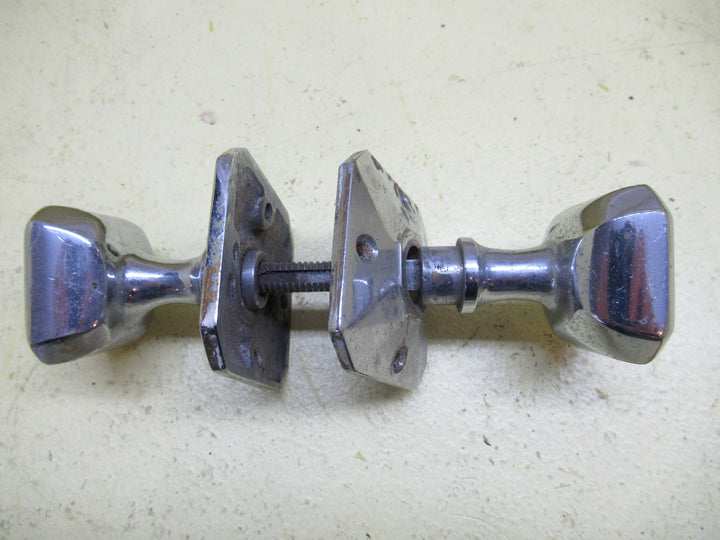 Art Deco Square Stepped Rounded Door Handle with Square Pyramid Door Plate 42SQ  x 45H/Plate 55SQ x 12H