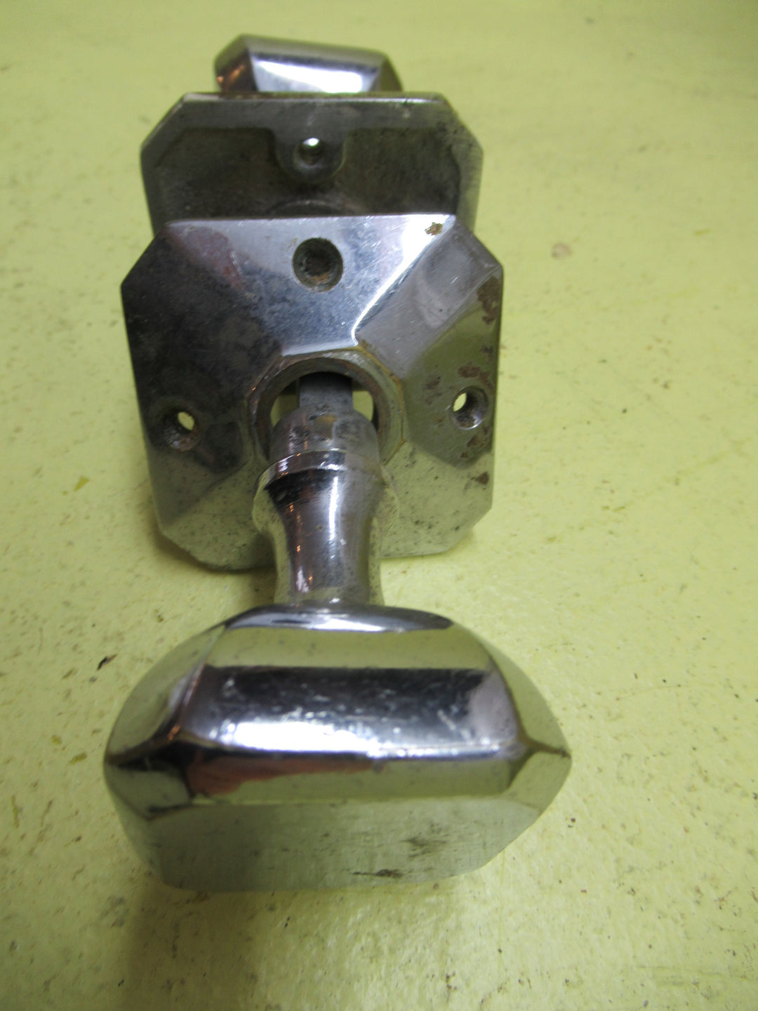 Art Deco Square Stepped Rounded Door Handle with Square Pyramid Door Plate 42SQ  x 45H/Plate 55SQ x 12H