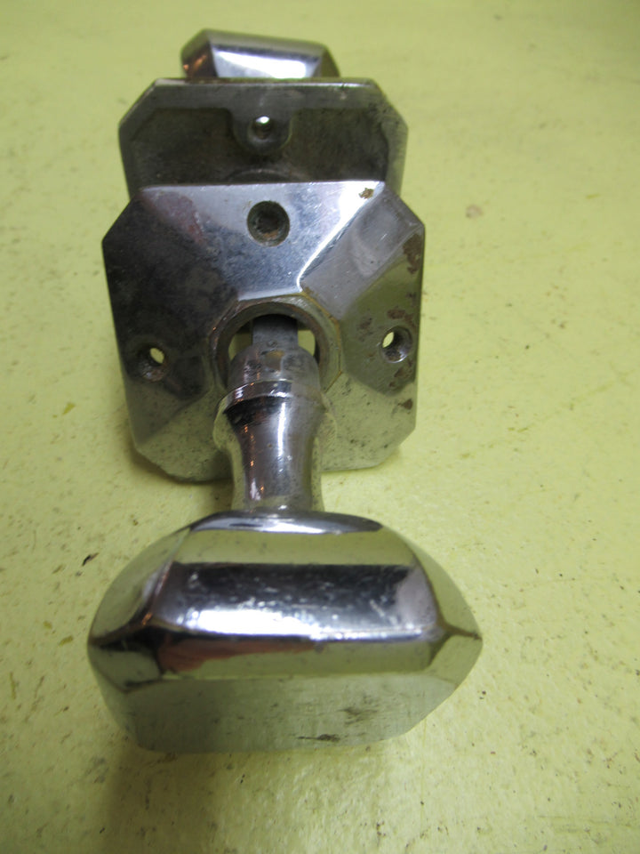 Art Deco Square Stepped Rounded Door Handle with Square Pyramid Door Plate 42SQ  x 45H/Plate 55SQ x 12H