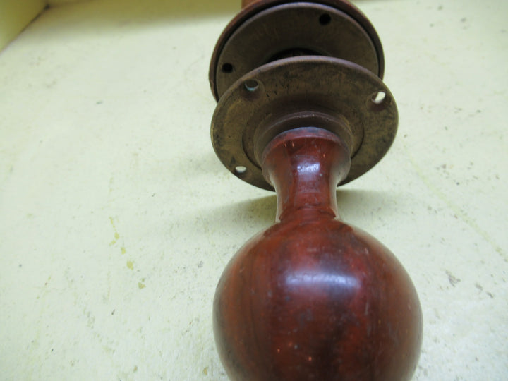 Wood Effect Bakelite Ball Knob Handles 80H x 45D/Plate 65Dia