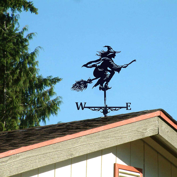 Metal Weathervane,Witch Iron Weather Vane,Sea Rover Wind Direction Indicator,Garden Outdoor Roof Decoration,