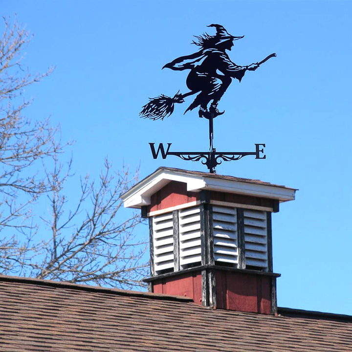 Metal Weathervane,Witch Iron Weather Vane,Sea Rover Wind Direction Indicator,Garden Outdoor Roof Decoration,
