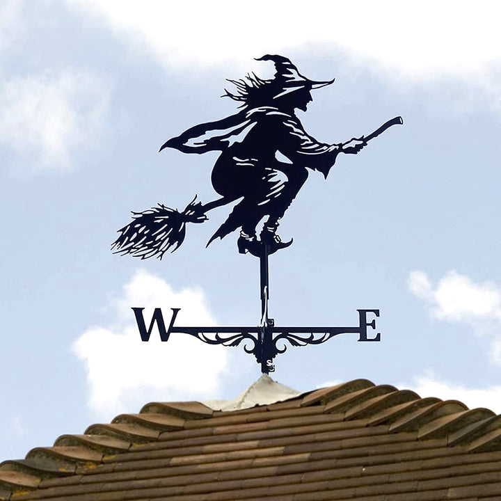 Metal Weathervane,Witch Iron Weather Vane,Sea Rover Wind Direction Indicator,Garden Outdoor Roof Decoration,