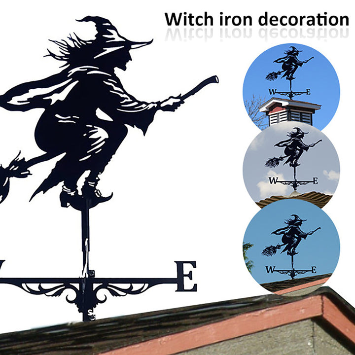 Metal Weathervane,Witch Iron Weather Vane,Sea Rover Wind Direction Indicator,Garden Outdoor Roof Decoration,