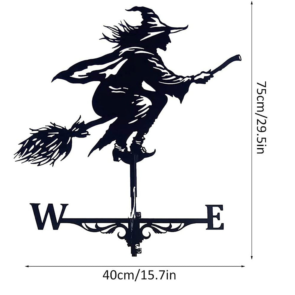 Metal Weathervane,Witch Iron Weather Vane,Sea Rover Wind Direction Indicator,Garden Outdoor Roof Decoration,