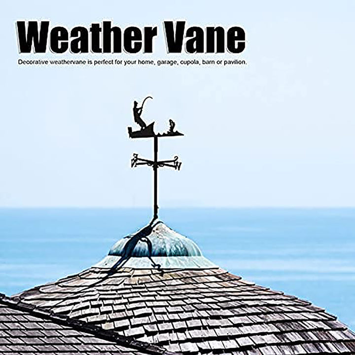 Metal Weathervane,Witch Iron Weather Vane,Sea Rover Wind Direction Indicator,Garden Outdoor Roof Decoration,