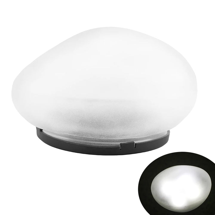 Solar Pebble Faux Stone Lawn Light LED Outdoor Garden Lamp Semi-Flush Mount for Pathways Yard Decor Garden Illumination Lighting