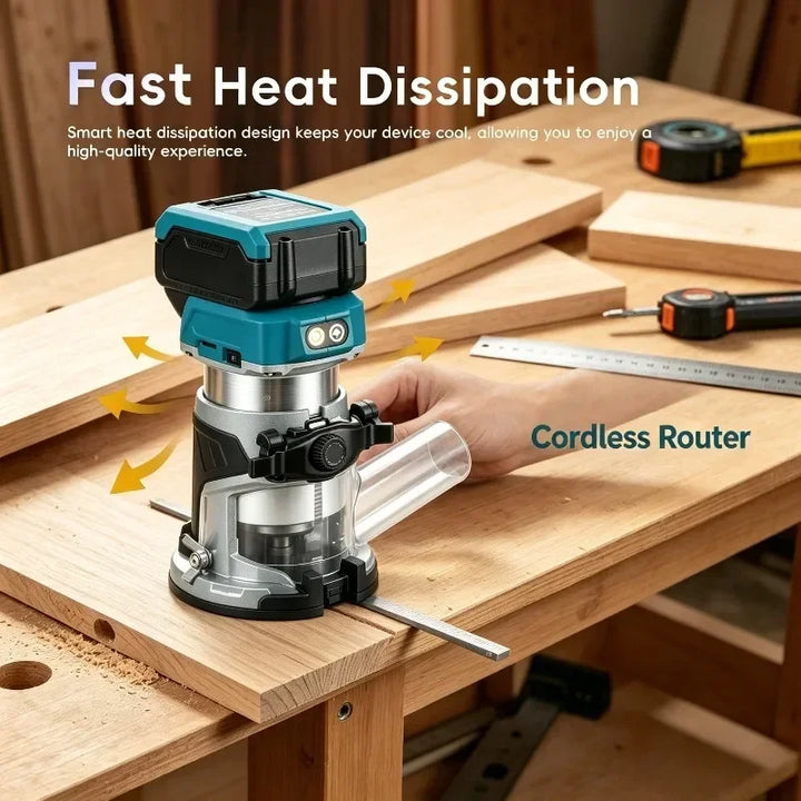 Makita DRT52 18V LXT Brushless Trim Lith‑ion Powered Woodworking Milling Tool 6.0Ah Battery For Wood Edge Trimming & Grooving
