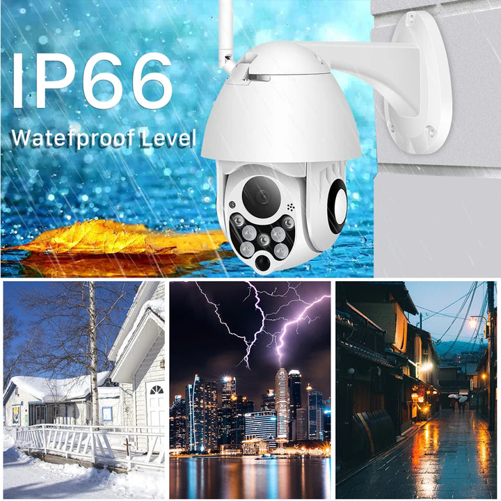 YCC365 Plus Wifi Camera Outdoor 1080P HD CCTV Security Camera PTZ 4x Zoom Waterproof Speed Dome Wireless Surveillance Camera