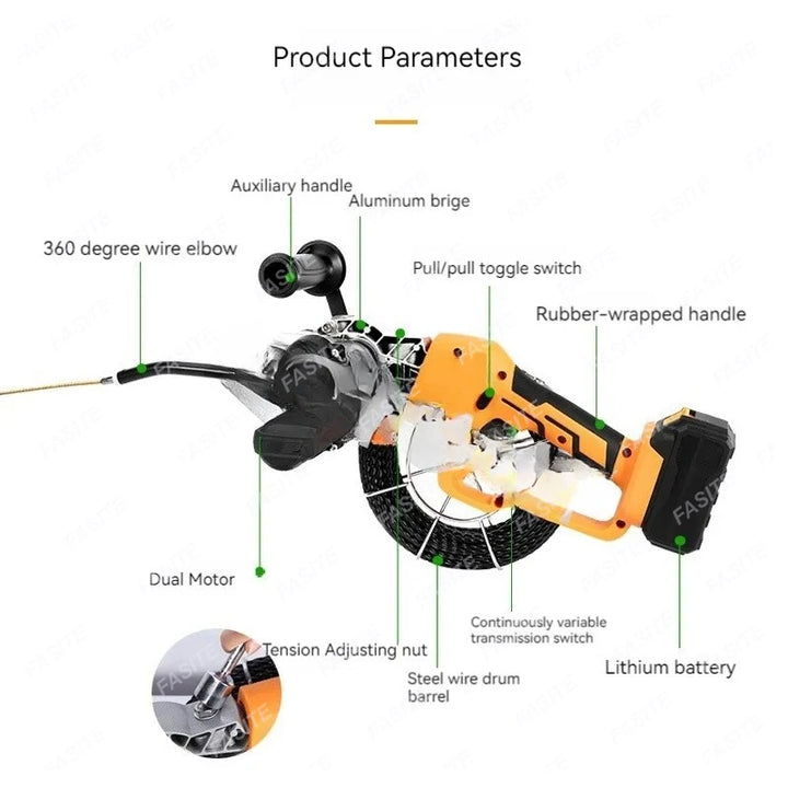Lithium battery threading machine, automatic electrical threading tool, wire pulling device