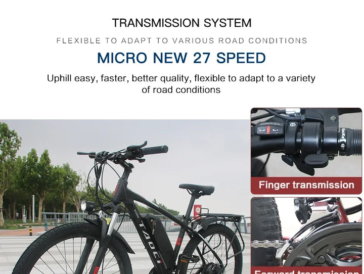 AKEZ style Electric Bicycle 350W Brushless motor 36V13AH Lithium Battery E Bike 26 Inch tire City commuting Adult Electric Bike