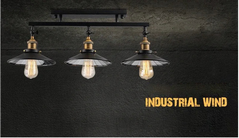Vintage Industrial Black Iron Adjustable Ceiling Light with Mirror Glass Shade 3XE27 Edison Bulbs for Dining Room Home Decor DIY