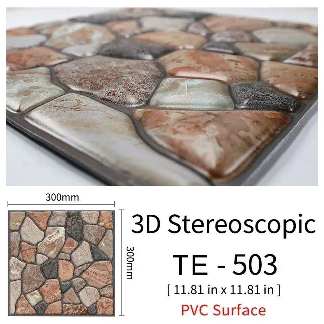 10/20PCS Imitation Brick Tile cobblestone Wall Stickers Water and Oil Proof for Kitchen Restaurant Tea room Relaxation area etc.