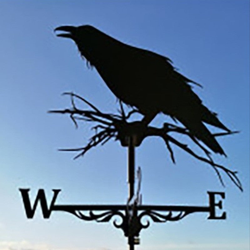 Witch Flying Dragon Iron Weather Vane Decor Stainless Steel Metal Handicraft Decor Garden Weathercock Wind Direction Indicator