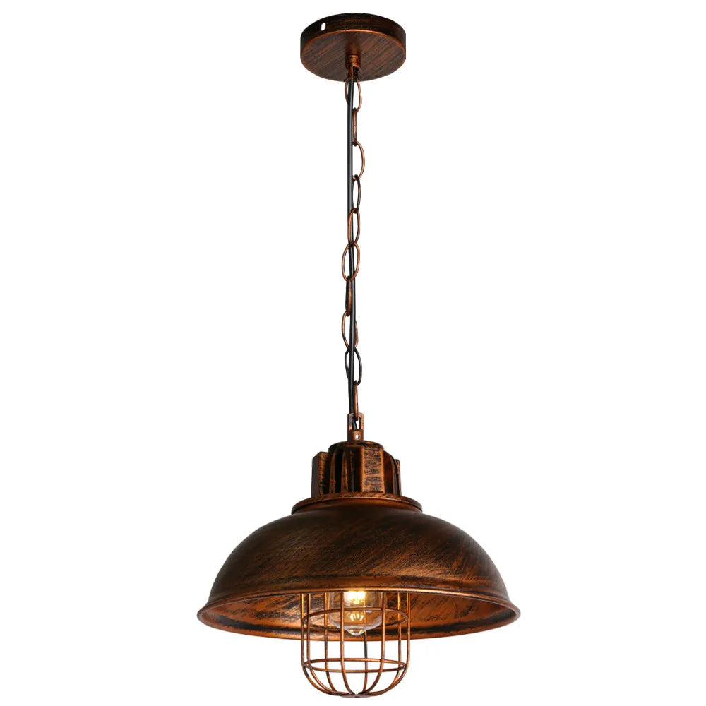 Vintage Bronze Black Metal Hanging Lamp Shade Edison Pendant Light Industrial Lamp