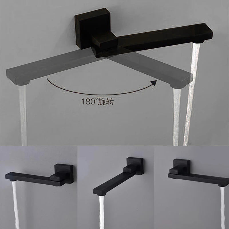 BAKALA Wash Basin Bathroom Faucet Hot And Cold Water Wall Mount Mixer Sink Tap Swivel Spout
