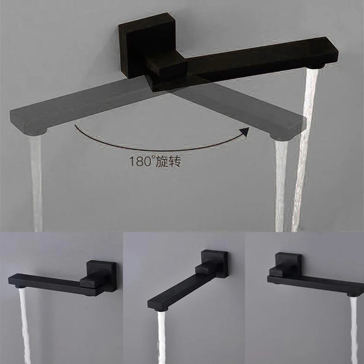 BAKALA Wash Basin Bathroom Faucet Hot And Cold Water Wall Mount Mixer Sink Tap Swivel Spout