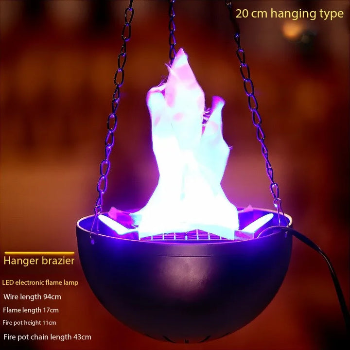 Halloween decoration electronic LED flame lamp fake fire burning prop haunted house bar store home party decoration lighting