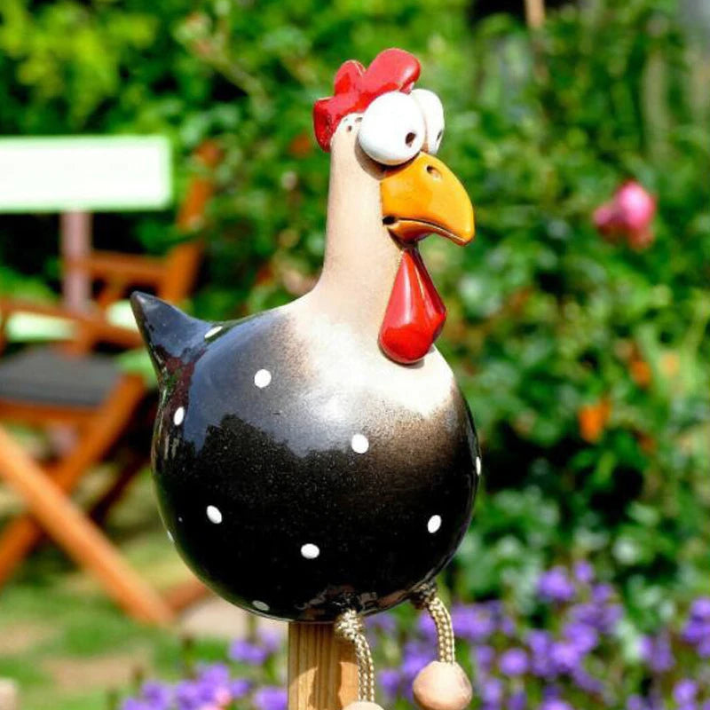 Funny Chicken Fence Decor Resin Statues Home Garden Farm Yard Decorations Chicken Hen Sculpture Art Craft Courtyard