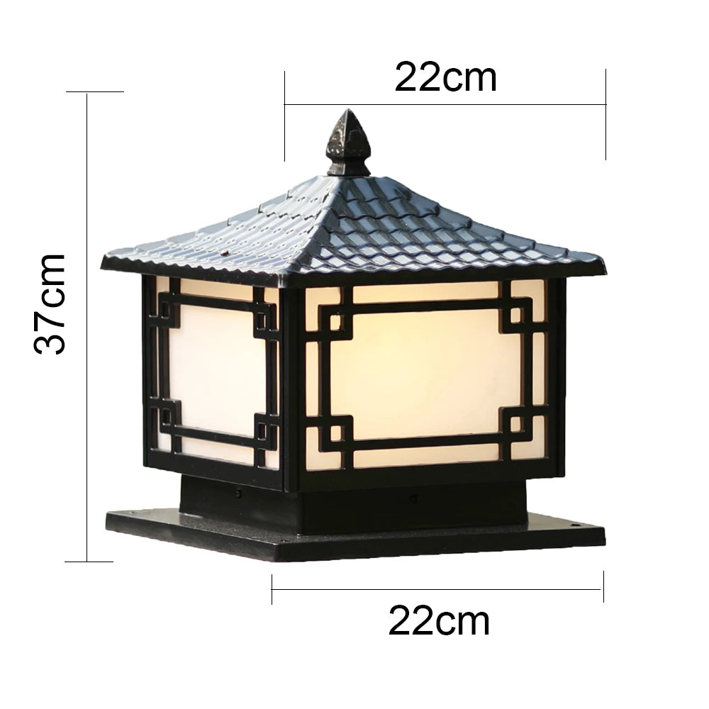 Outdoor Garden Pillar Lamp European Style Decor Courtyard Light Antique Waterproof Door Post Lamp Rainproof Fence Pillar Light