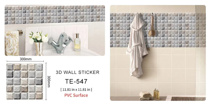 10/20PCS Imitation Brick Tile cobblestone Wall Stickers Water and Oil Proof for Kitchen Restaurant Tea room Relaxation area etc.
