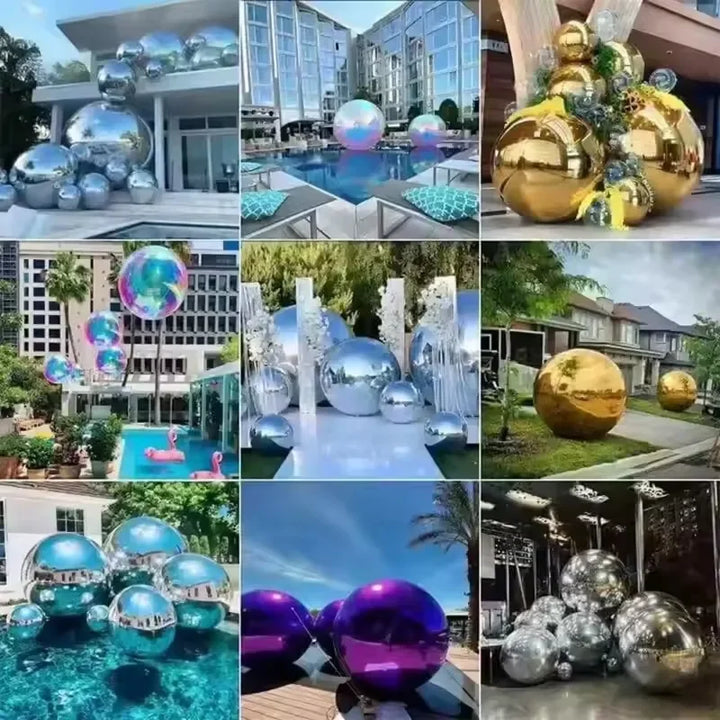 Giant event decoration PVC ball mirror balloon, inflatable reflective ball, shiny inflatable mirror ball