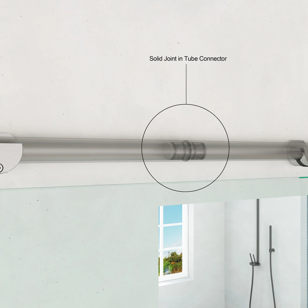 DIYHD Easy Mount Stainless Steel Glass Sliding Barn Door Interior Partition Door Office Glass Door Sliding Track Kit