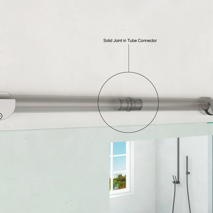 DIYHD Easy Mount Stainless Steel Glass Sliding Barn Door Interior Partition Door Office Glass Door Sliding Track Kit