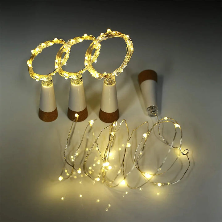 5-pack 2m Cork Bottle Fairy Lights USB Rechargeable Christmas Garland String Lights for Bedroom Room Home Wedding Party Decor