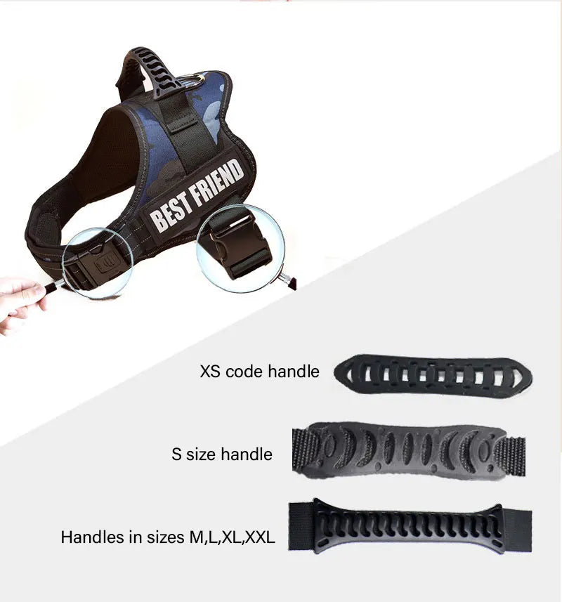 Personalised No Pull Dog Harness with Custom Name and Phone Number Heavy Duty Pet Vest To Prevent Tugging Pulling Choking