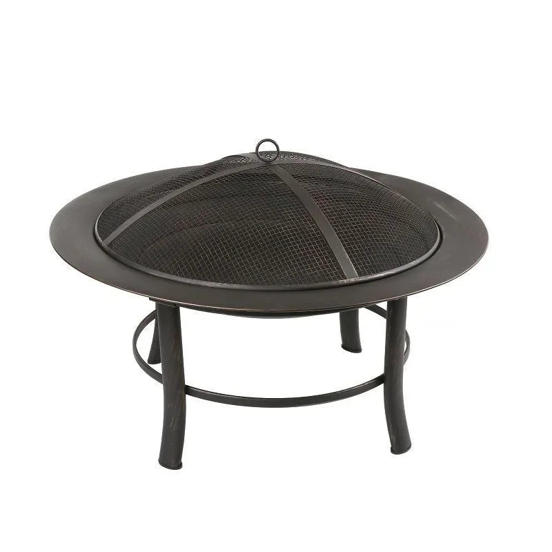 Outdoor Camping Fire Pit Bonfire Stove With Baking Net Wood Heating Furnace Garden Decor For Outdoor Activity