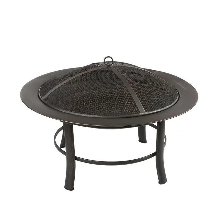 Outdoor Camping Fire Pit Bonfire Stove With Baking Net Wood Heating Furnace Garden Decor For Outdoor Activity
