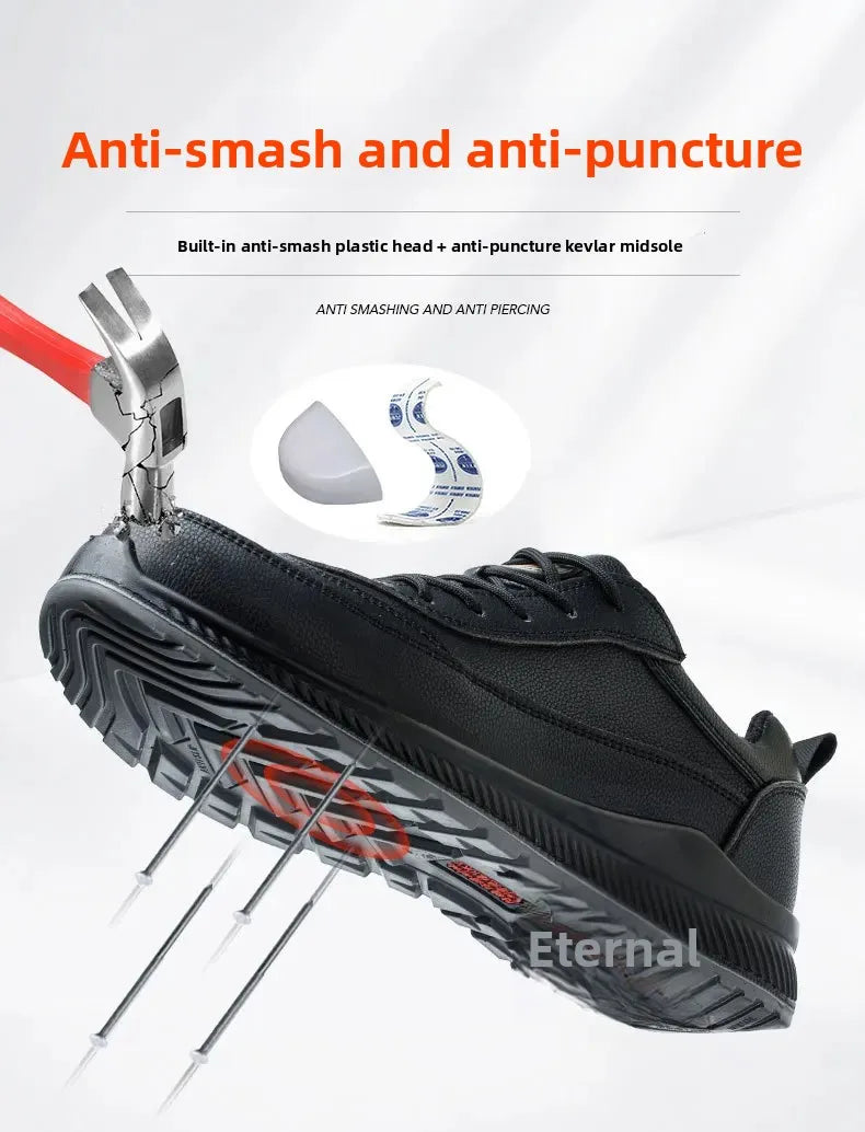 Electrician's Breathable Lightweight Insulated Shoes Men's Protective Work Shoes Anti-penetration Waterproof Non-slip Cotton Sho