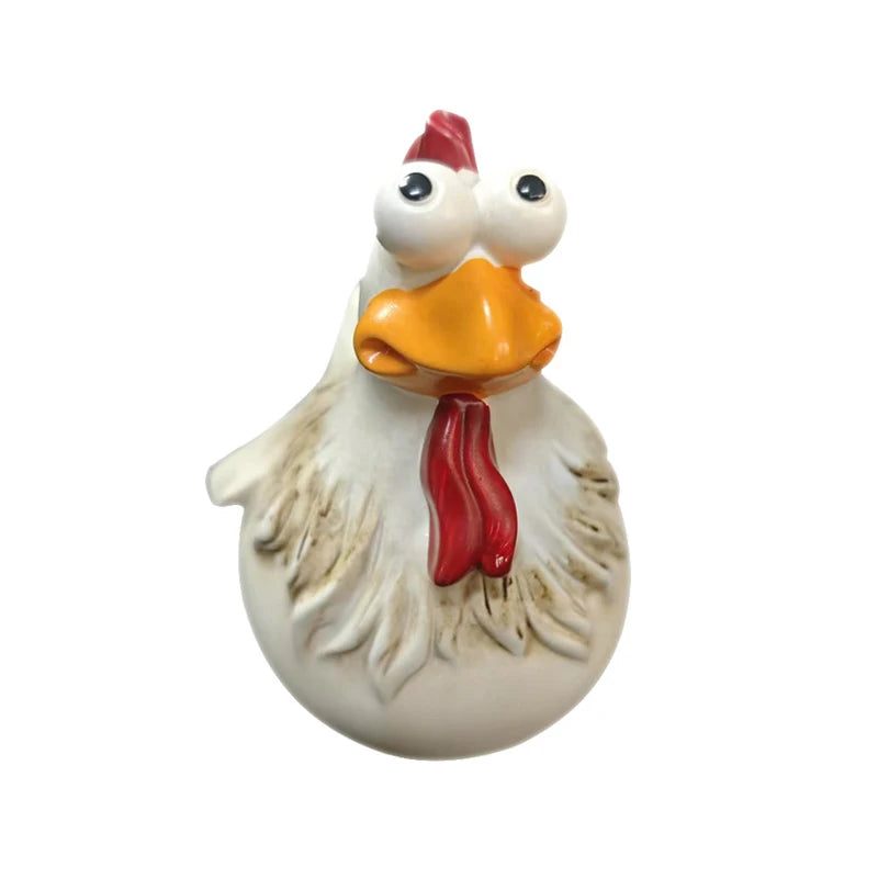 Funny Cute Chicken Fence Decoration Statue Resin Garden Chicken Hen Sculpture Craft Courtyard Home Decor Ornament Gift