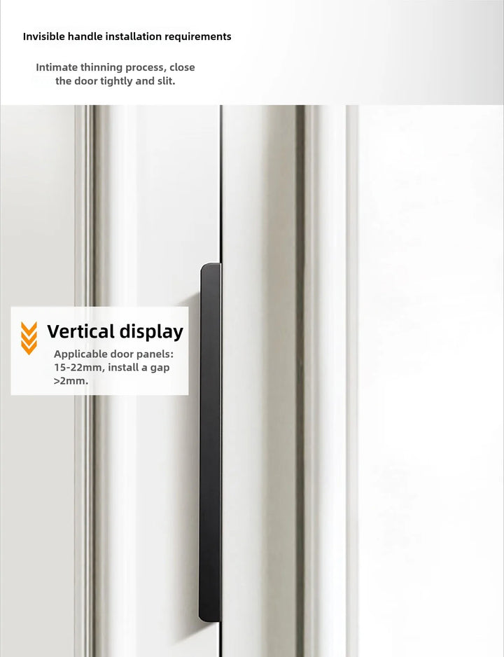 Gold Black Hidden Cabinet Pulls Aluminum Alloy Kitchen Cupboard Handles Drawer Knobs Furniture Handle Bedroom Hardware