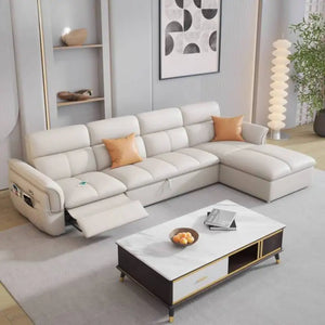 Cozy Genuine Leather Sofa Modern Designer Electric Reclining Lounge Sofa