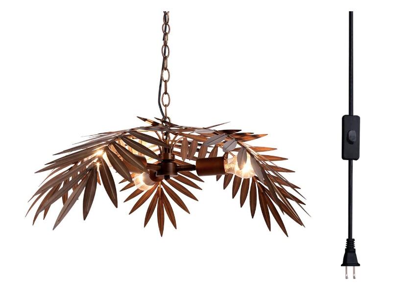 Modern Loft coconut tree leaf chandelier E27 industrial creative hanging lamp for living room restaurant bedroom lobby hotel