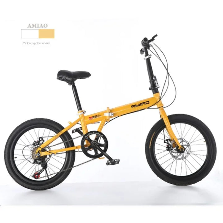Adult Folding Bicycle Ultra Lightweight Wholesale Student Bicycle Disc Brake Variable Speed Commuting Bike 20 Inches Camping
