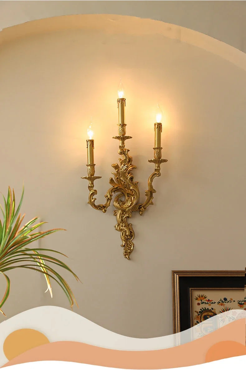 Nordic Copper Wall Lamps Living Dining Room Bedroom Bedsides Lights Corridor Retro Loft Villa Home Decor