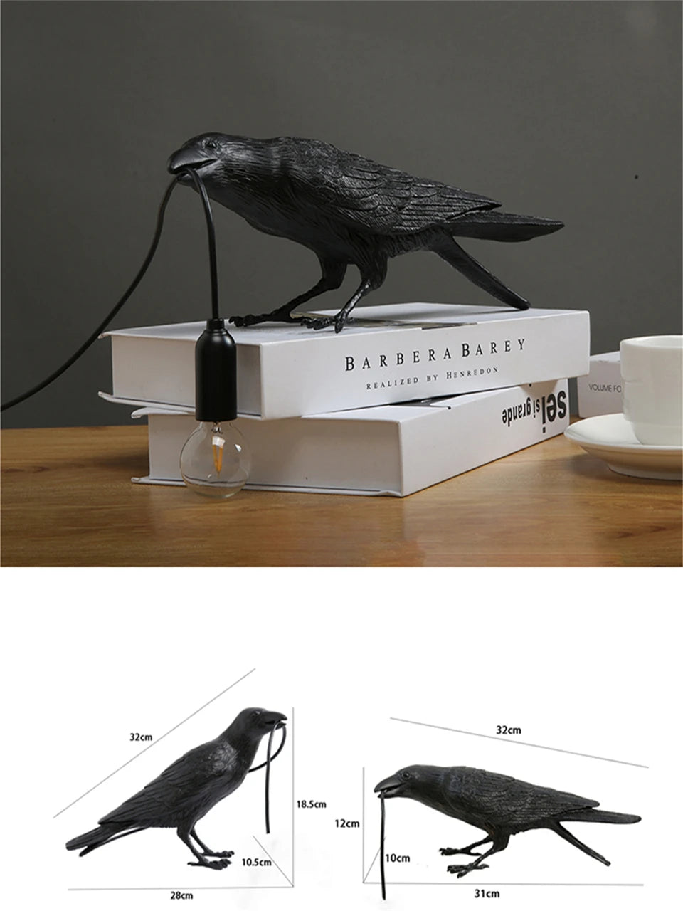 Modern Lucky Bird Table Lamp Bedroom Bedside Living Room Table Lights Resin/Fixture Wall Lamp