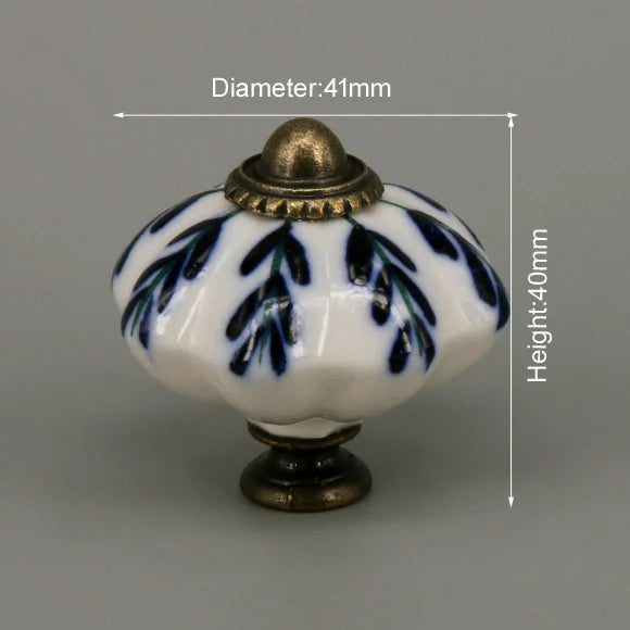 One Piece Vintage Ceramic Door Knobs for Cabinet Drawer, Closet Cupboard Wardrobe  furniture door  Pull Handle