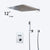 KEMAIDI Bathroom Wall Mount Thermostatic Rainfall Shower Faucet Set Chrome Concealed Shower System Waterfall Tub Spout Mixer Tap