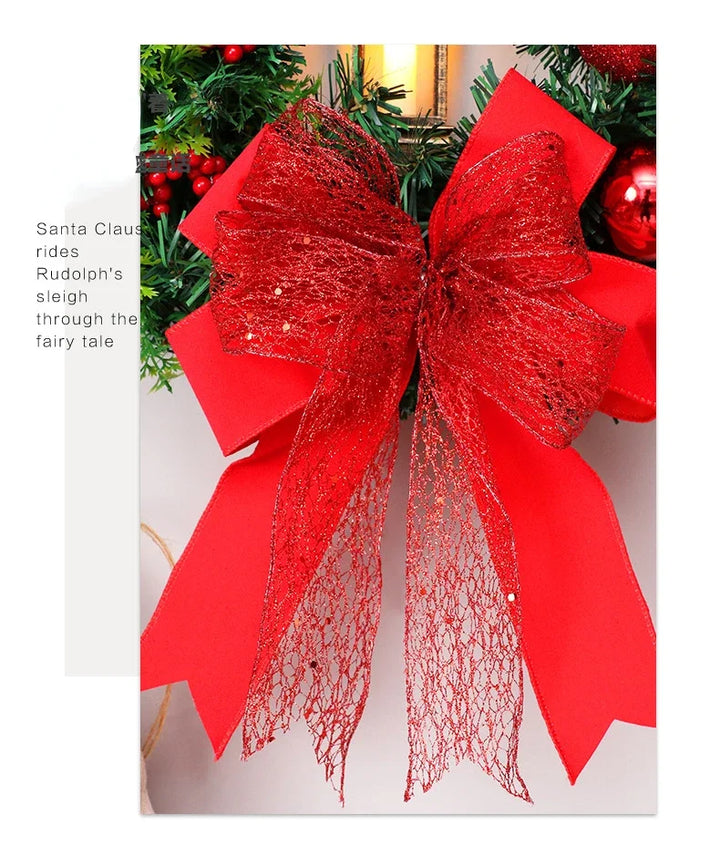 Christmas Wreath for Front Door Red Gold Window Wall Door Decorations 2024 Christmas Garland Ornament Guirnalda Navidad