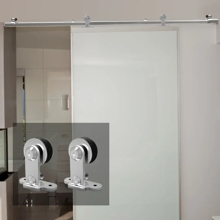 4-16 ft Sliding Barn Door for Single Door, Hardware, Stainless Steel, T Shape Hanger Kit, Smoothly and Silently